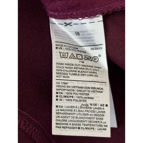 Old Navy Women skirt size 16 Burgundy Suede-Like Button-Front - Picture 4 of 16